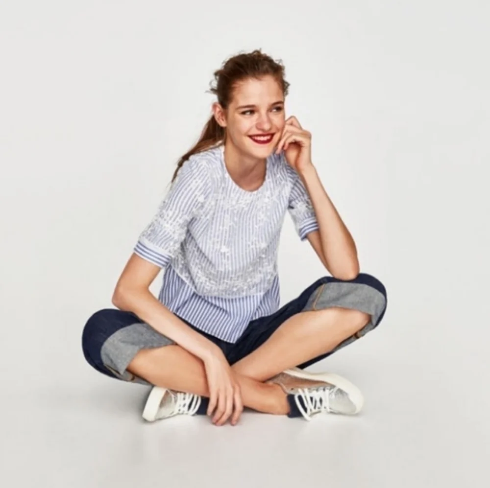 Zara Basic Collection Silver Metallic Sneakers Size -38/US 7.5 - Picture 2 of 16